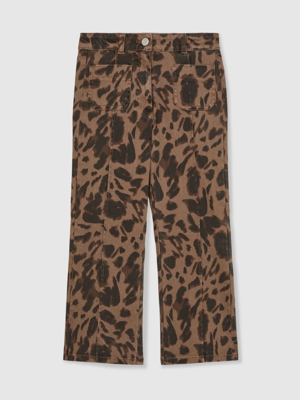 Reiss Brown 13-14 yrs Leopard-print Flared Jeans