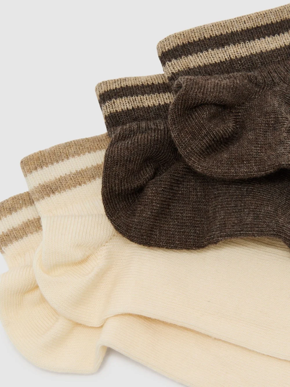 Reiss Brown & White 2-Pack Cotton-blend Trainer Socks, view 2