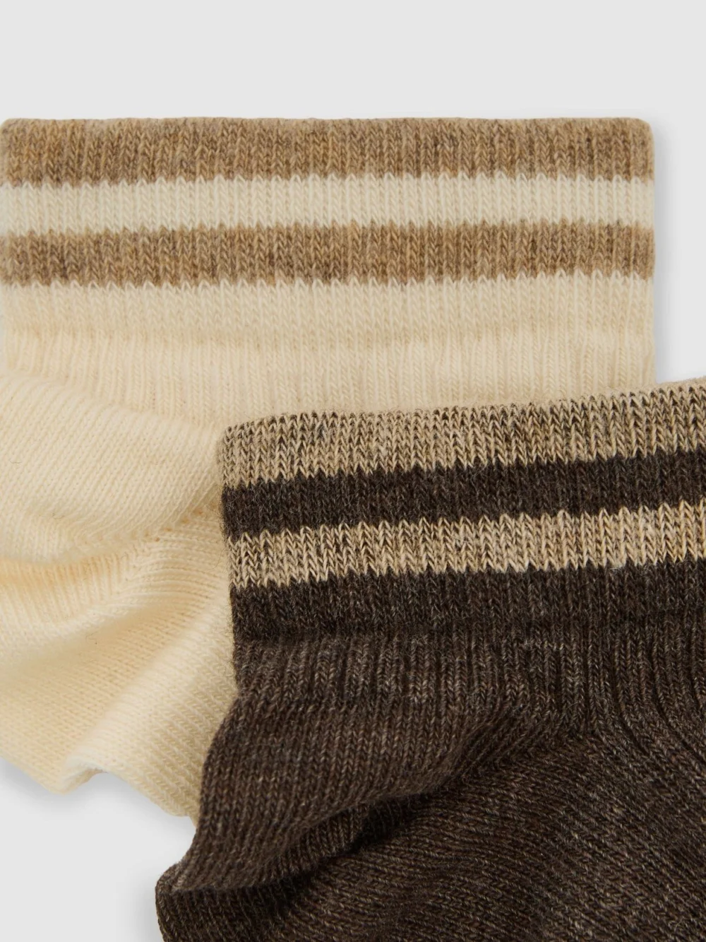 Reiss Brown & White 2-Pack Cotton-blend Trainer Socks, view 3