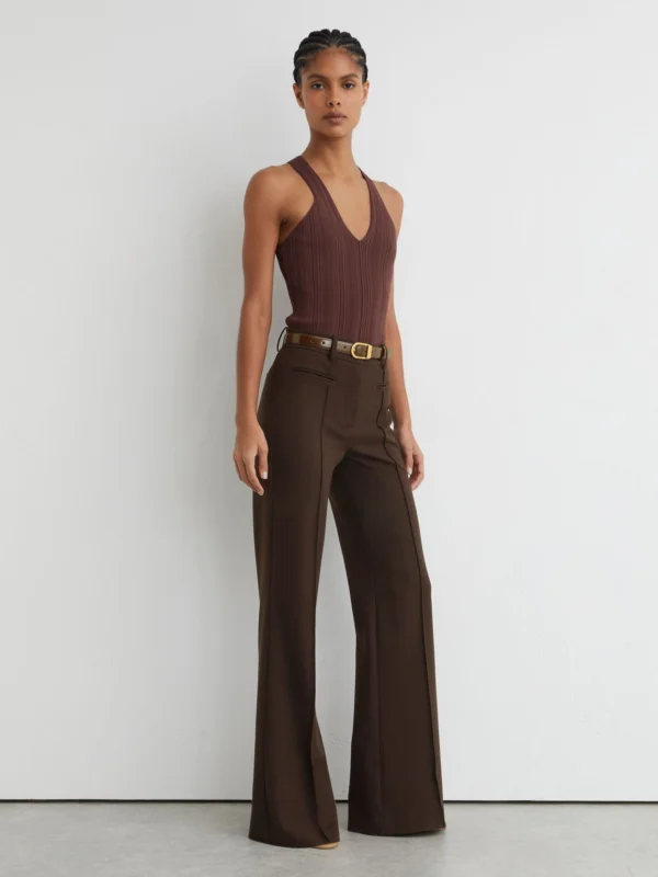 Reiss Brown Flared Trousers