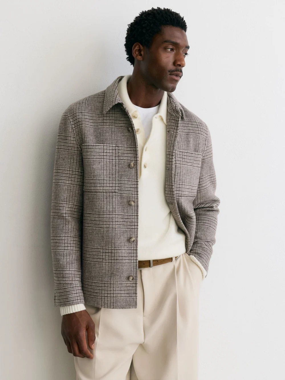 Reiss Brown Gano Wool-blend Twin-pocket Overshirt