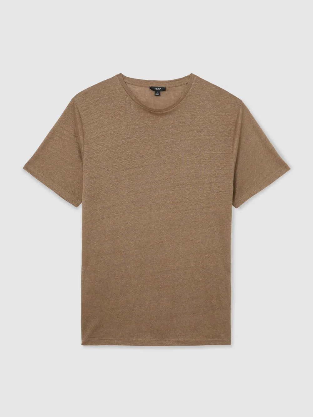 Reiss Brown Linen Relaxed-fit Crew-neck T-shirt, view 2