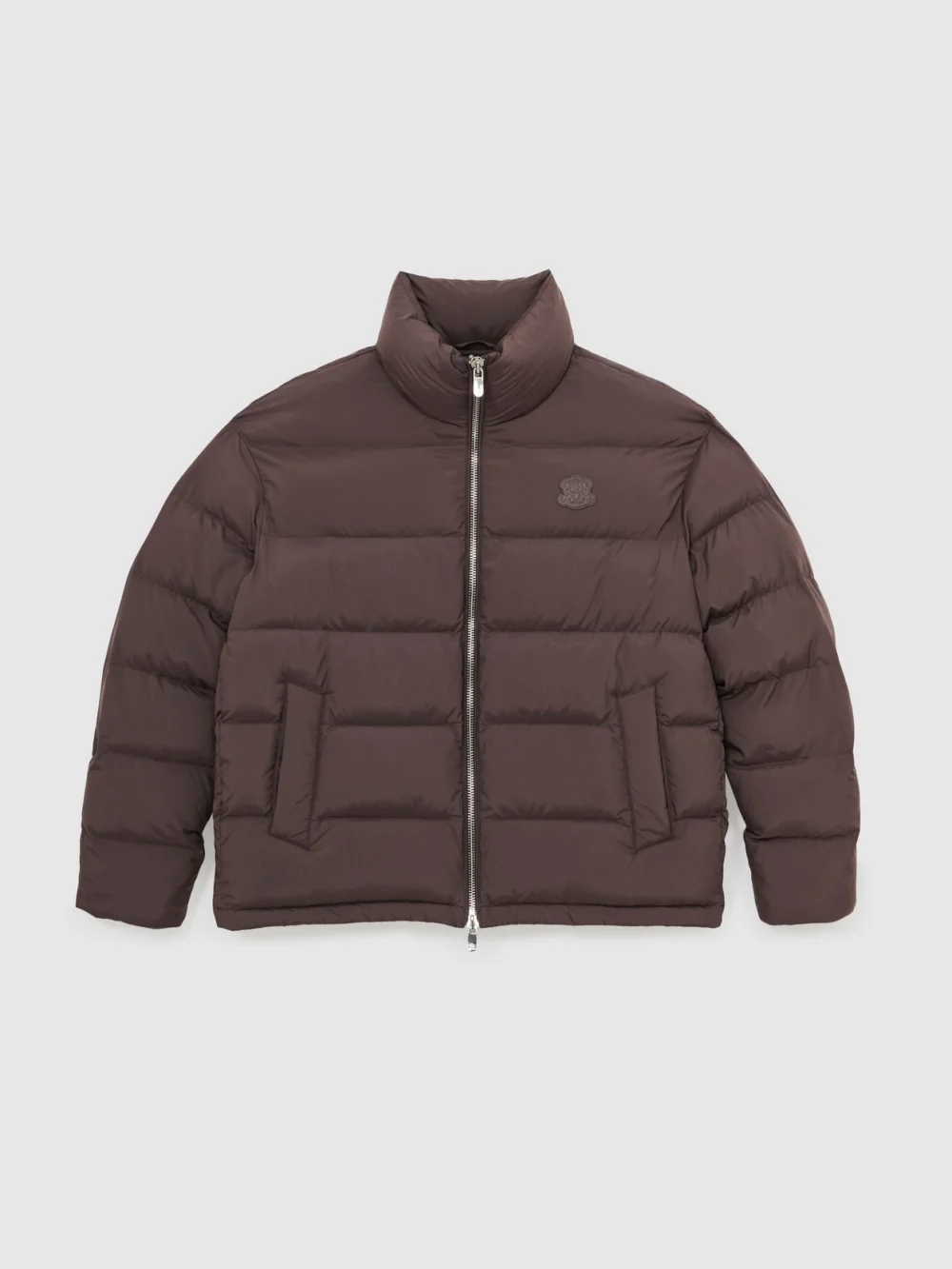 Reiss Brown Monogram Quilted Relaxed Puffer Jacket, view 2