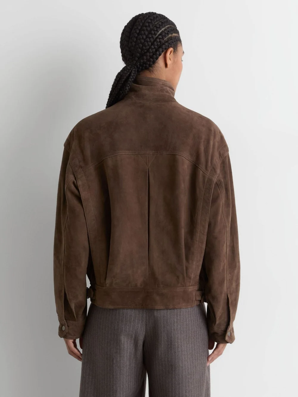 Reiss Brown Petite Suede Relaxed-fit Jacket, view 4