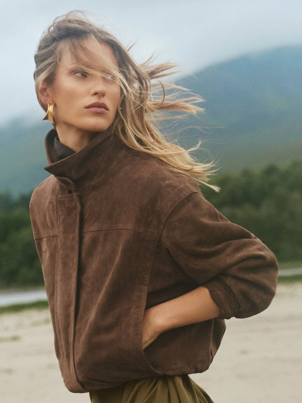 Reiss Brown Petite Suede Relaxed-fit Jacket, view 5