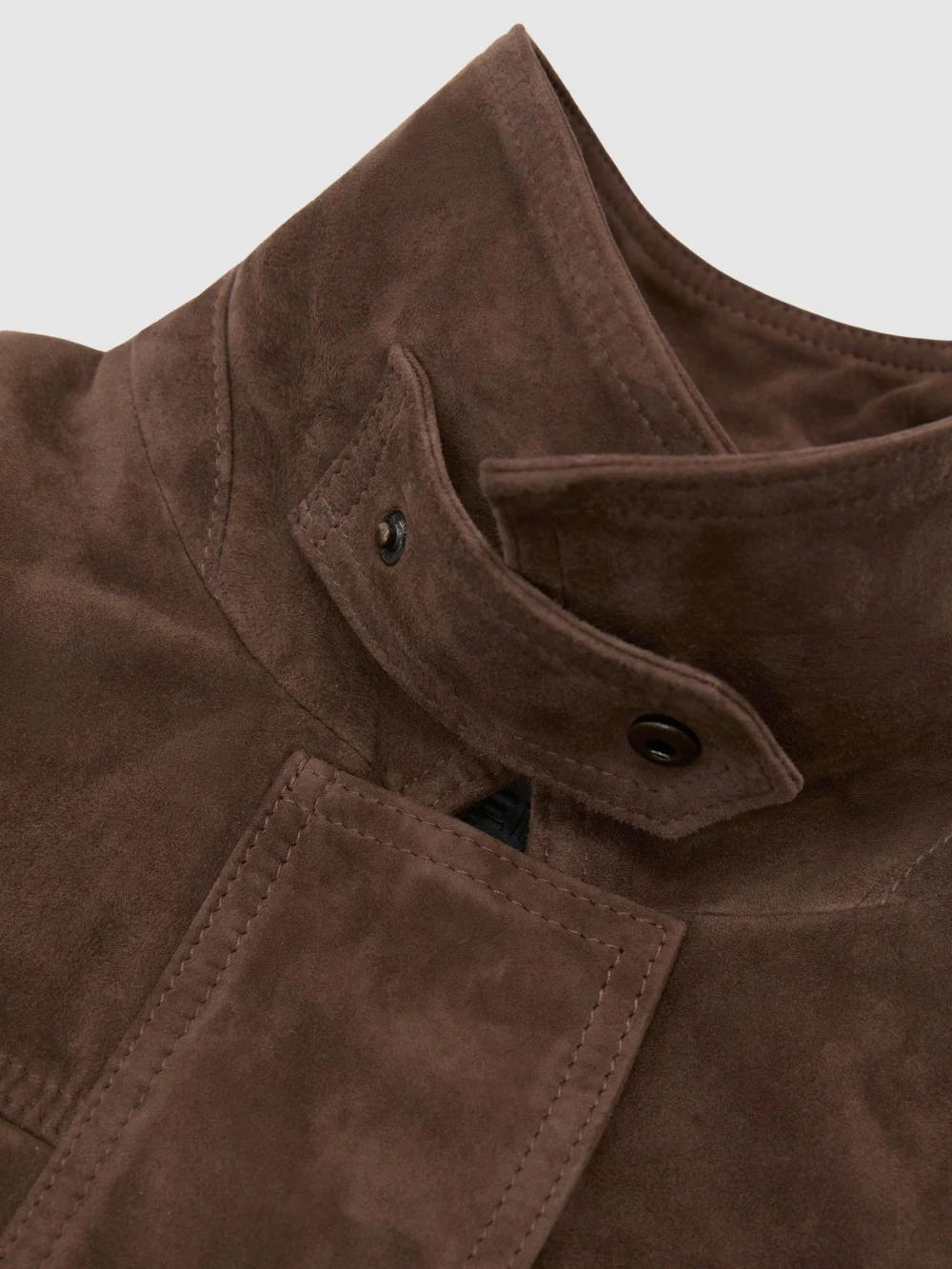 Reiss Brown Petite Suede Relaxed-fit Jacket, view 6