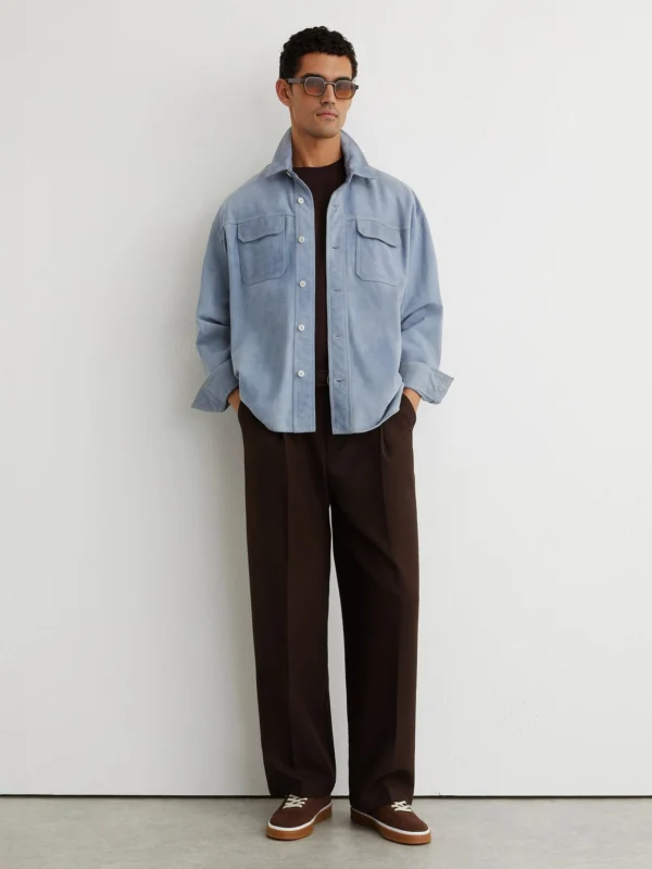 Reiss Brown Relaxed-fit Belted Trousers