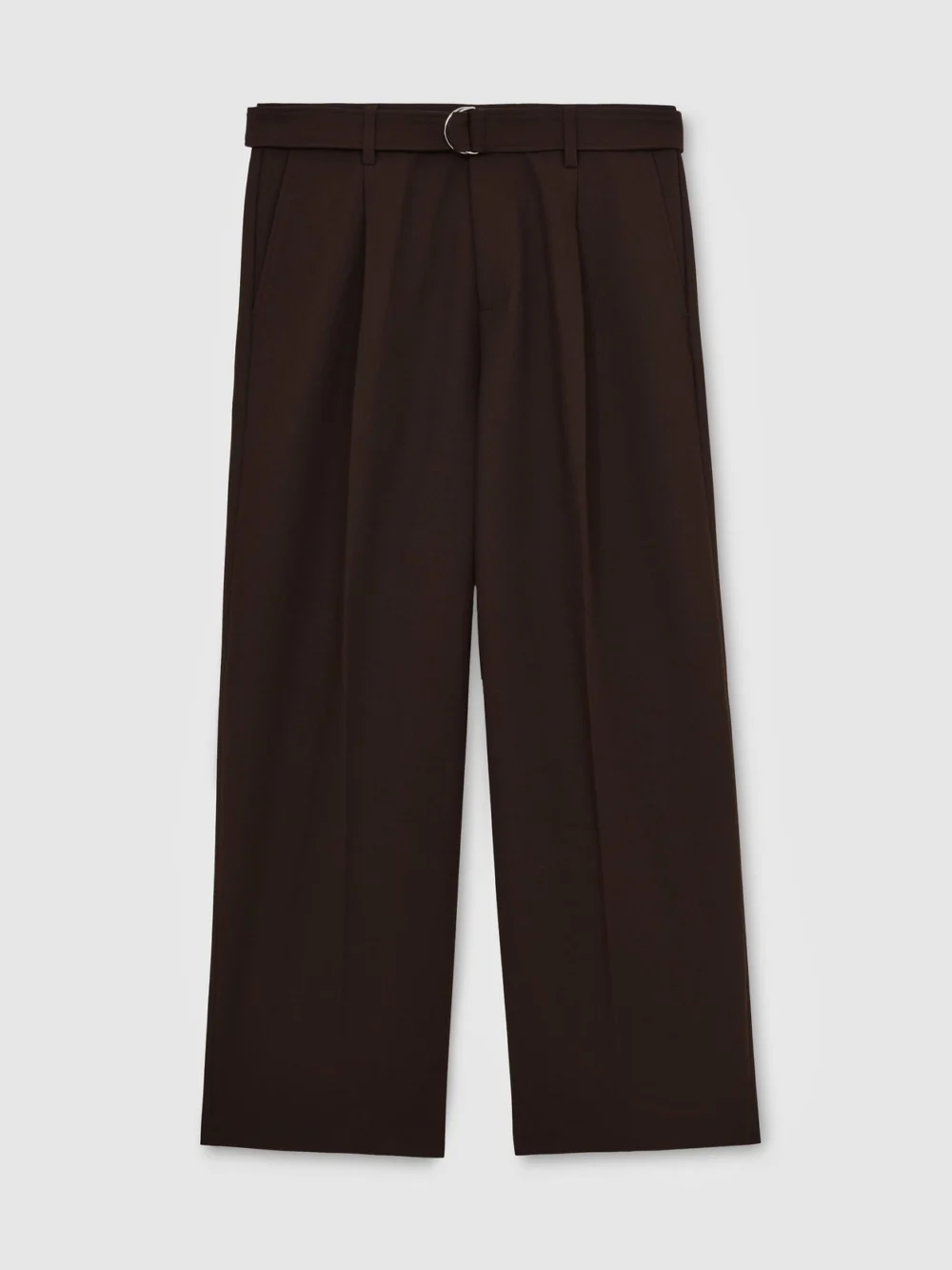 Reiss Brown Relaxed-fit Belted Trousers, view 2