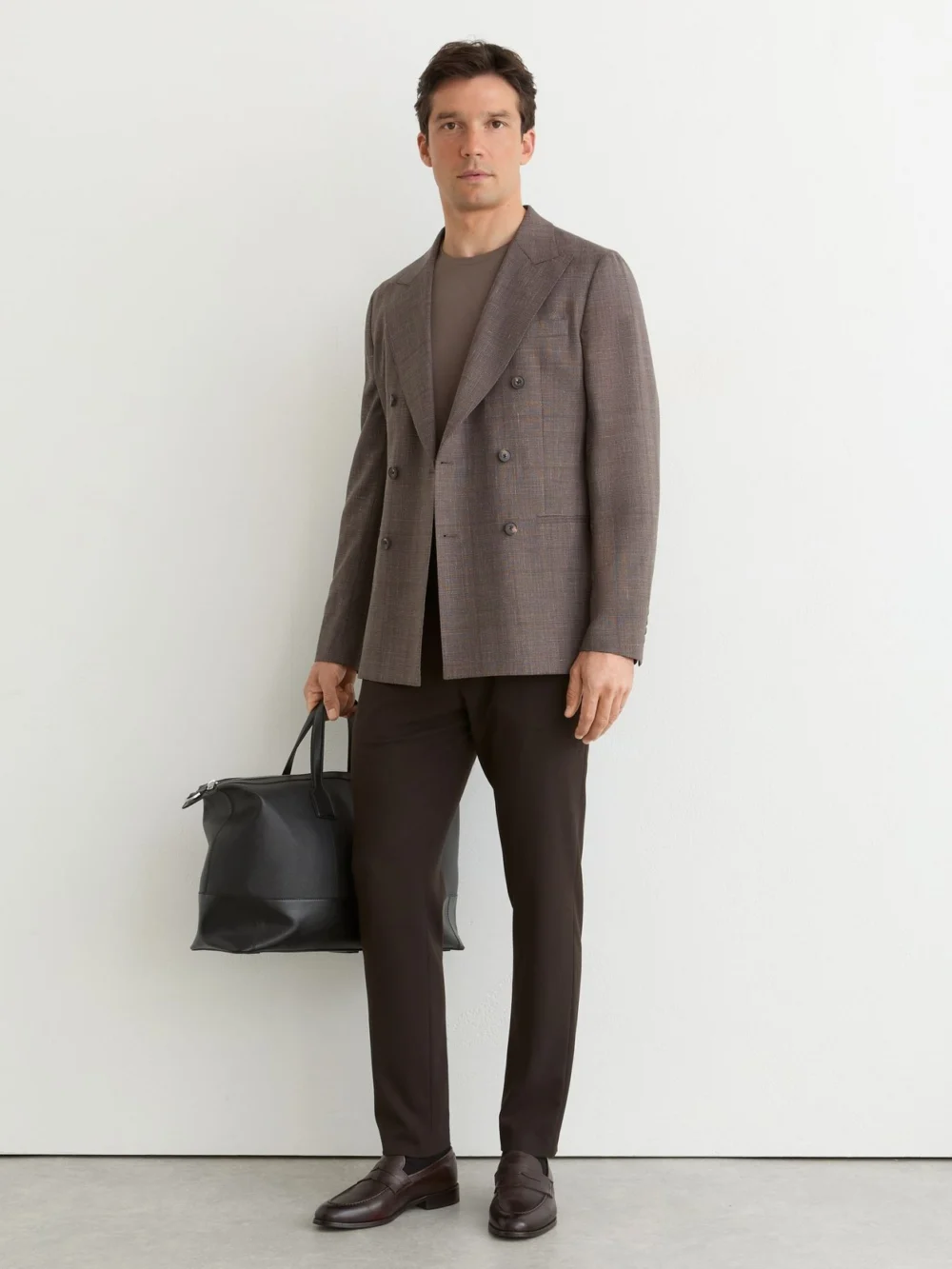 Reiss Brown Slim Fit Stretch Drawstring Trousers