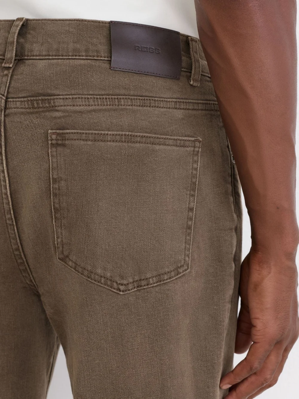 Reiss Brown Straight-leg Jeans, view 4