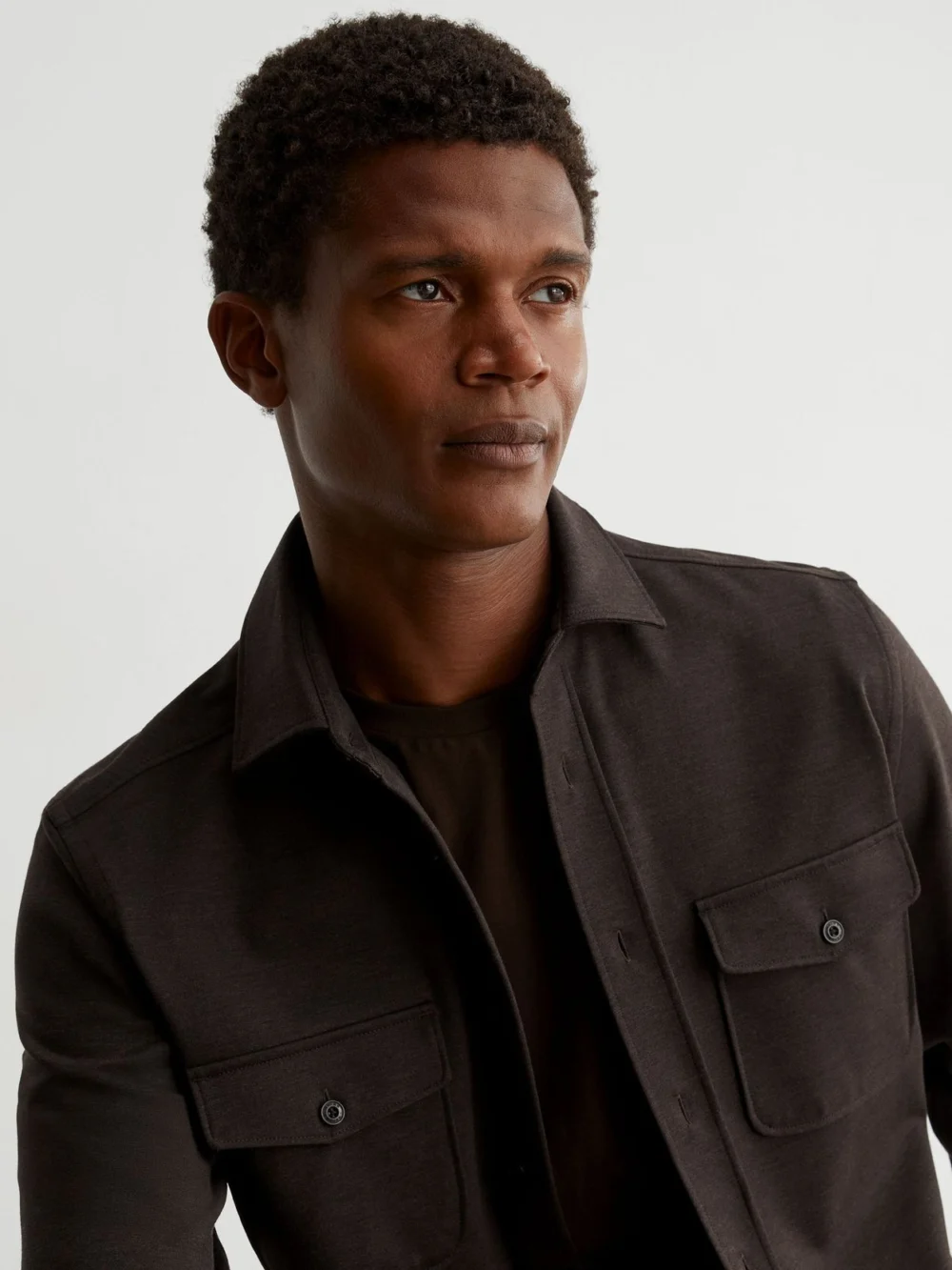 Reiss Brown Twin-pocket Button-through Overshirt