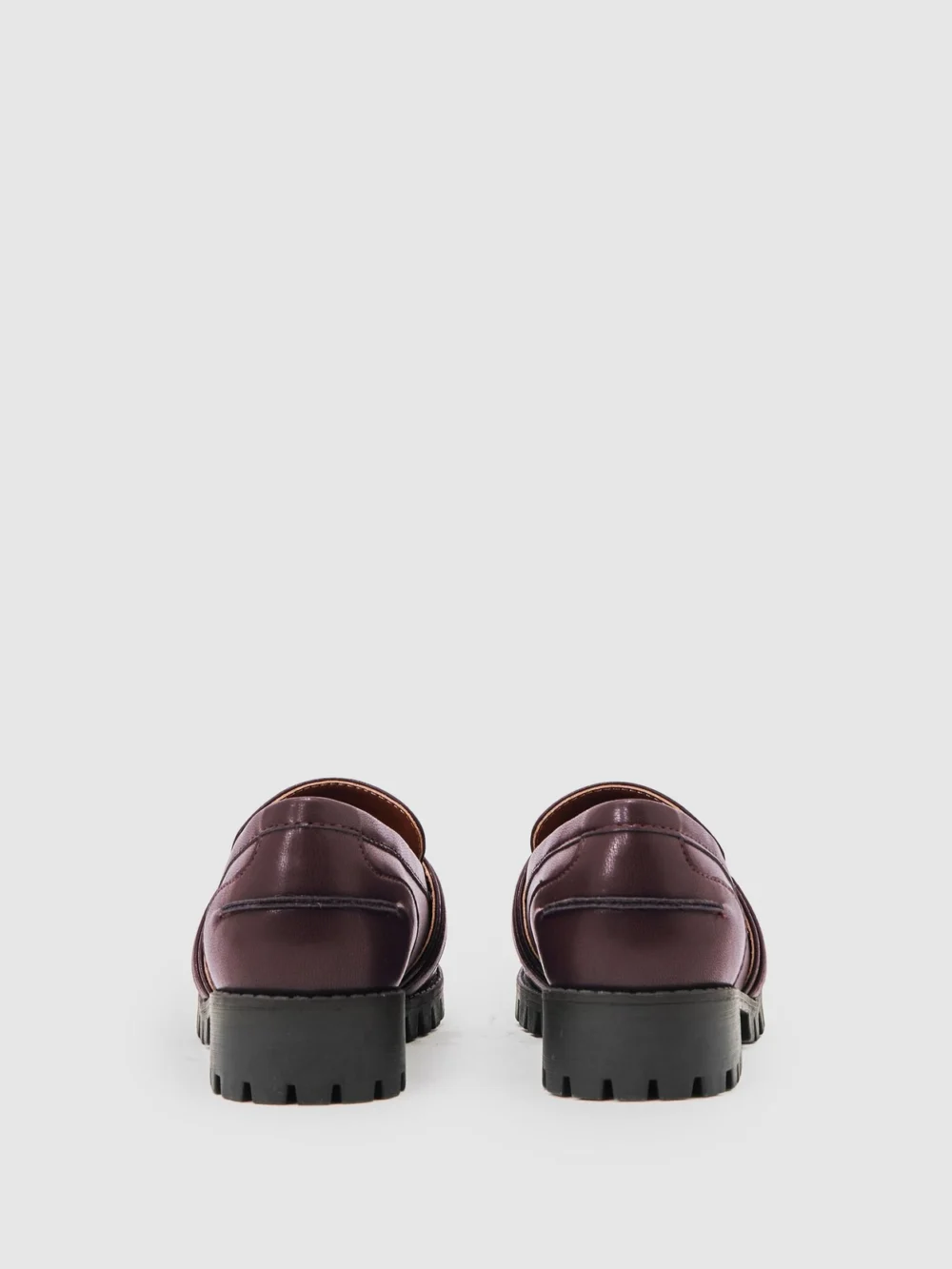 Reiss Burgundy Chunky Lug-sole Loafers, view 4