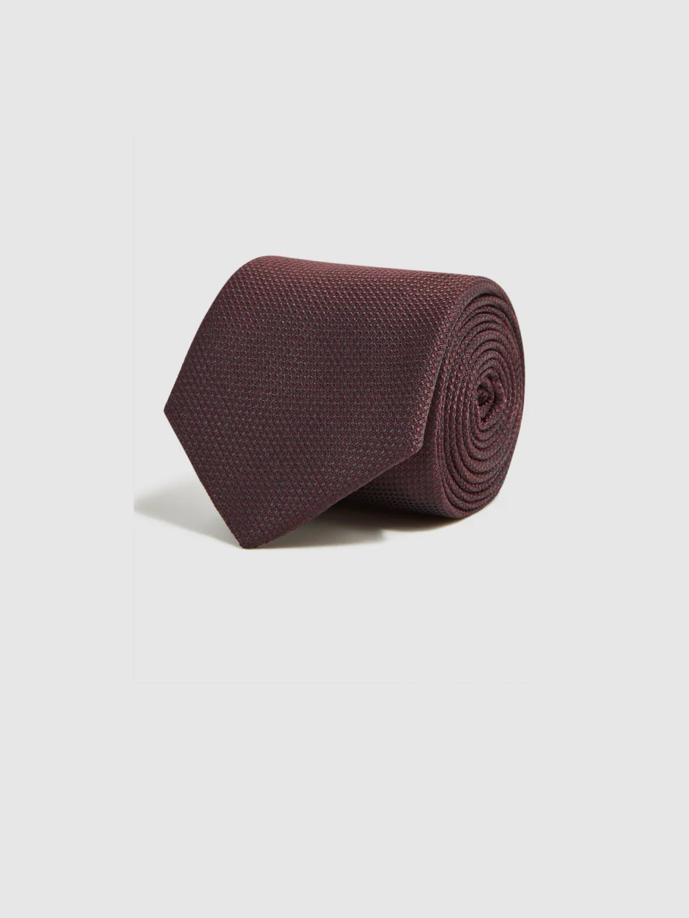 Reiss Burgundy Textured Tie, view 3