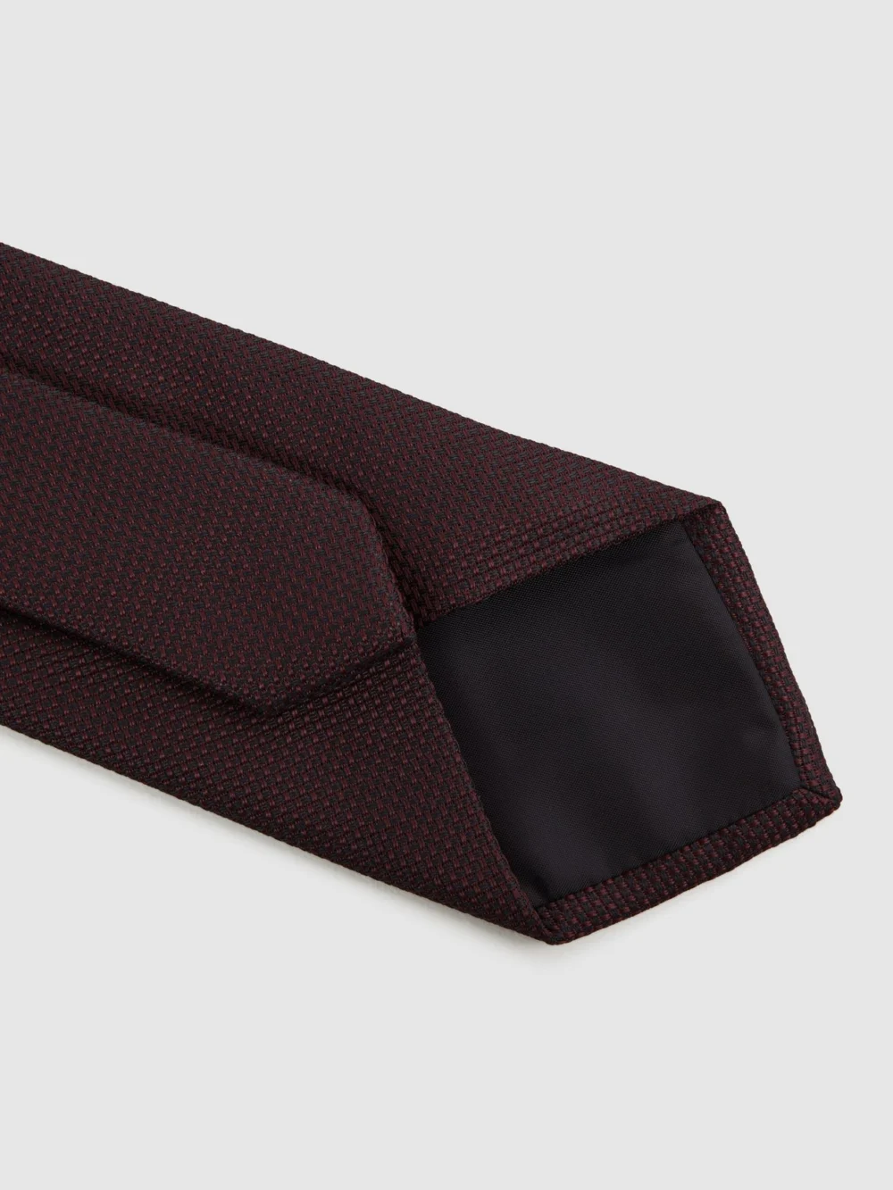 Reiss Burgundy Textured Tie, view 4