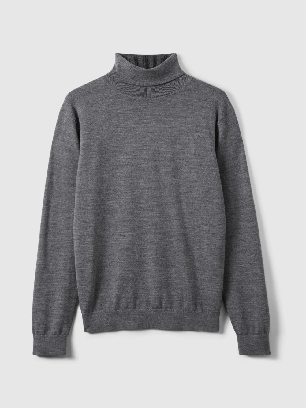 Reiss Caine Men's Dark Grey Wool Slim Fit Merino Roll Neck Jumper, view 2