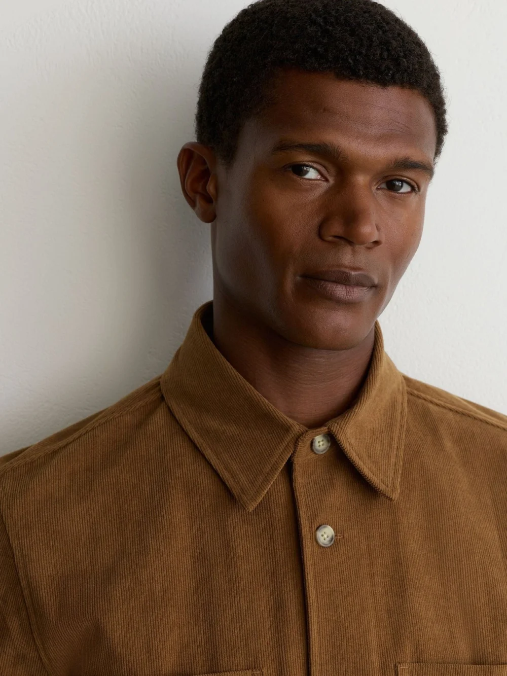 Reiss Camel Brown Corduroy Twin-pocket Overshirt, view 3