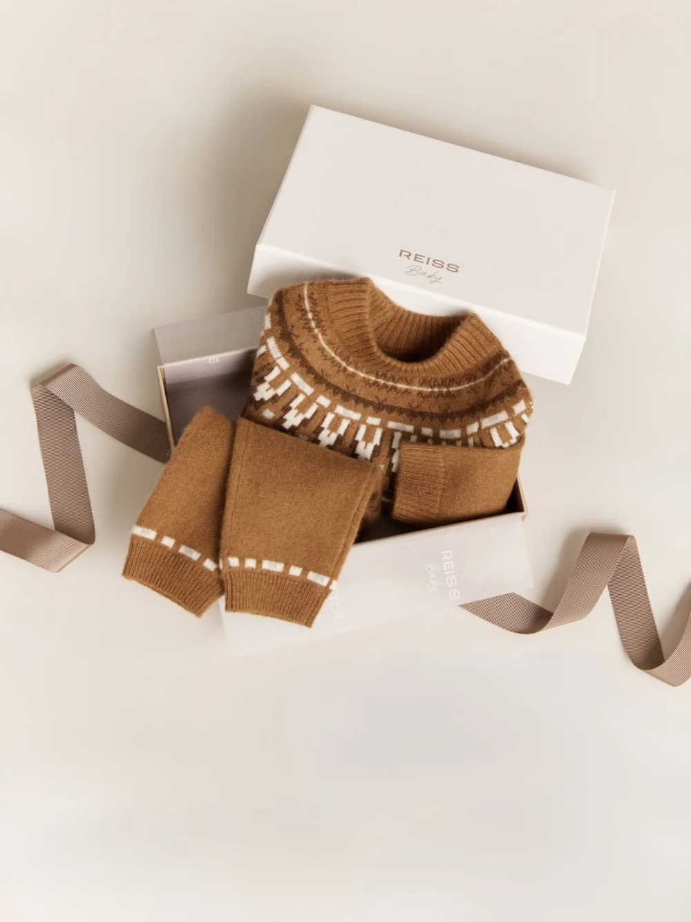 Reiss Camel Cashmere Jumper and Leggings Set