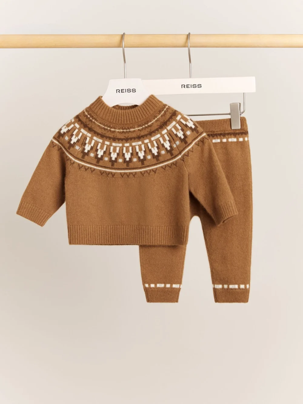 Reiss Camel Cashmere Jumper and Leggings Set, view 2