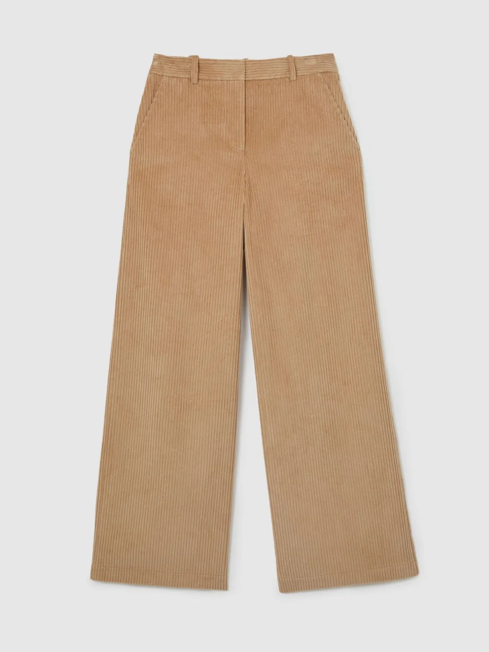 Reiss Camel Cotton Corduroy Wide-leg Trousers, view 2