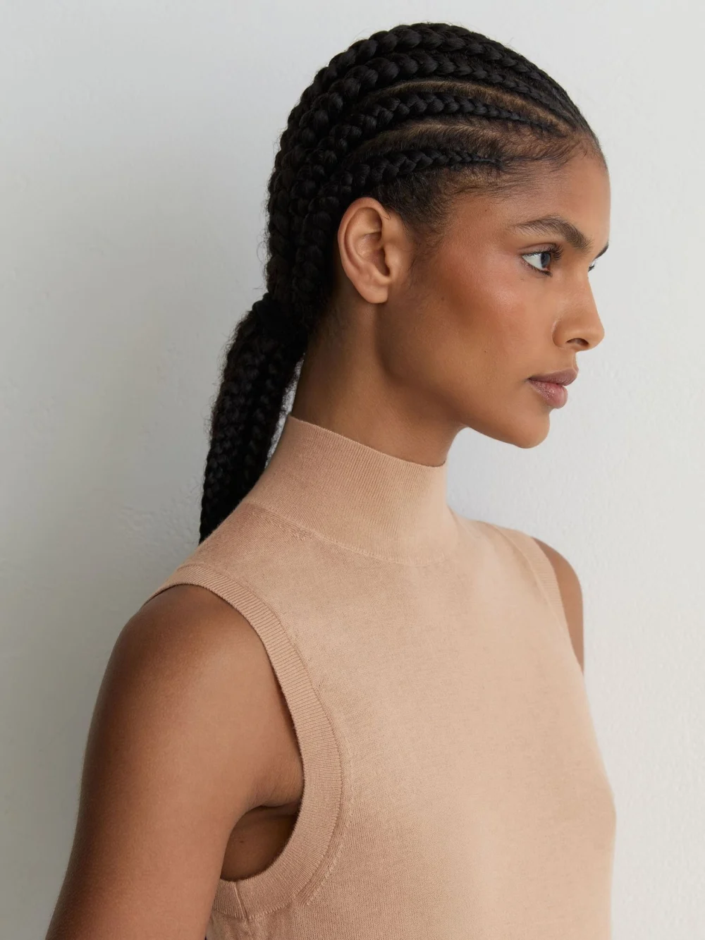 Reiss Camel Ultra-soft Merino Wool Funnel-neck Vest, view 3