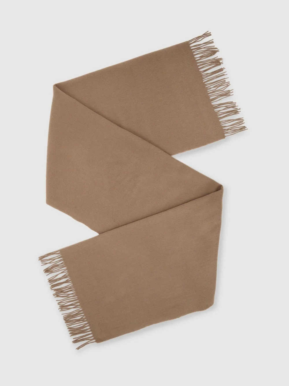 Reiss Camel Wool and Cashmere Scarf,, view 2