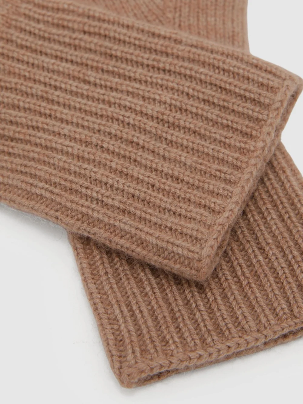 Reiss Camel Wool-blend Knitted Gloves with Cashmere,, view 3