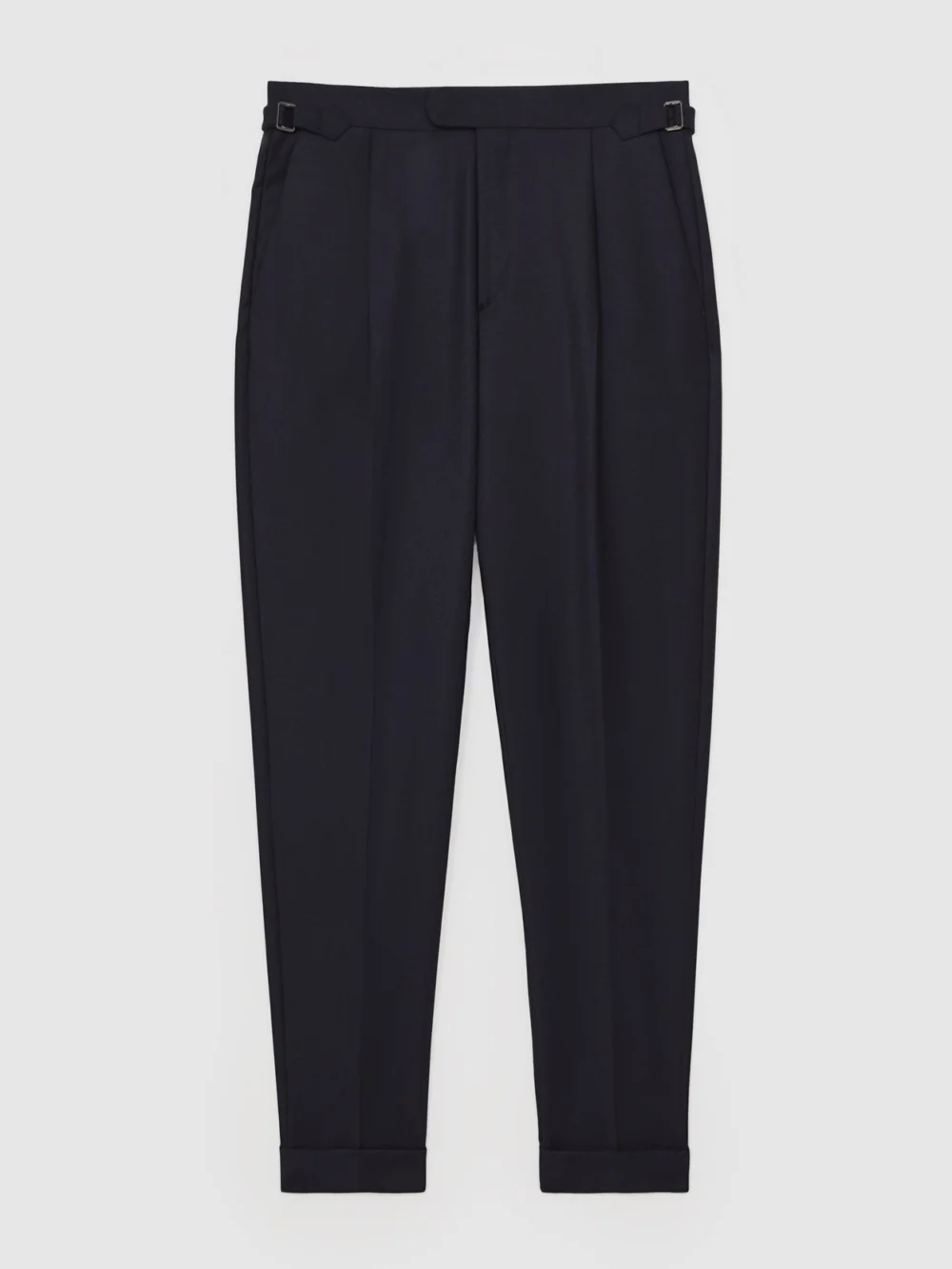 Reiss Cantwell Men's Navy Stretch-cotton Tapered Trousers, view 2