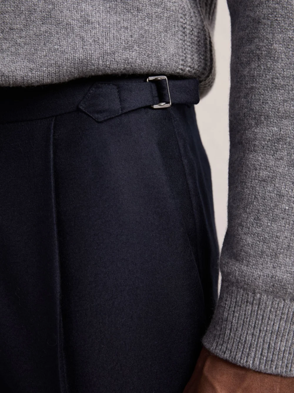 Reiss Cantwell Men's Navy Stretch-cotton Tapered Trousers, view 4