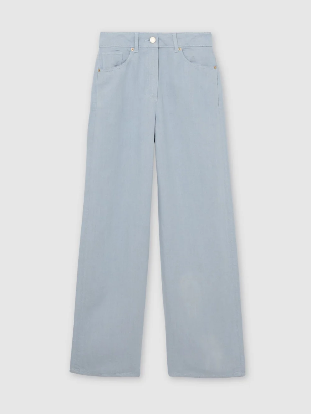 Reiss Carmen Women's Blue Lyocell-linen Wide-leg Trousers, view 2