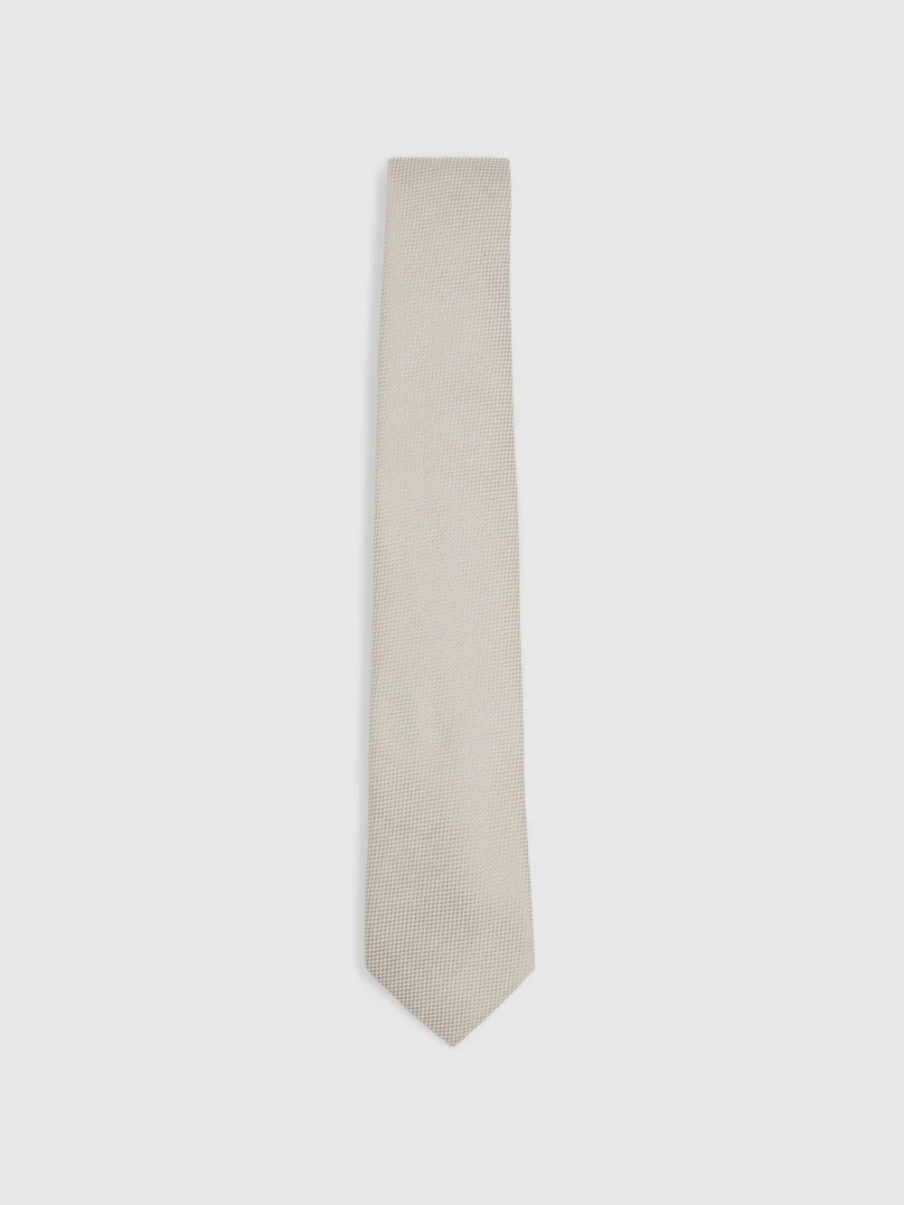 Reiss Ceremony Silk Tie - Beige Textured, Cream