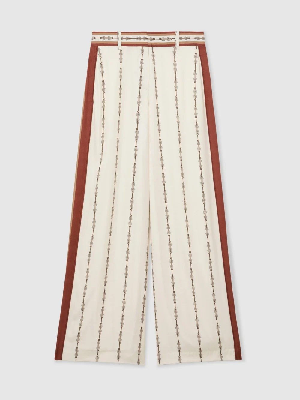 Reiss Chain-print Wide-leg Trousers, view 2