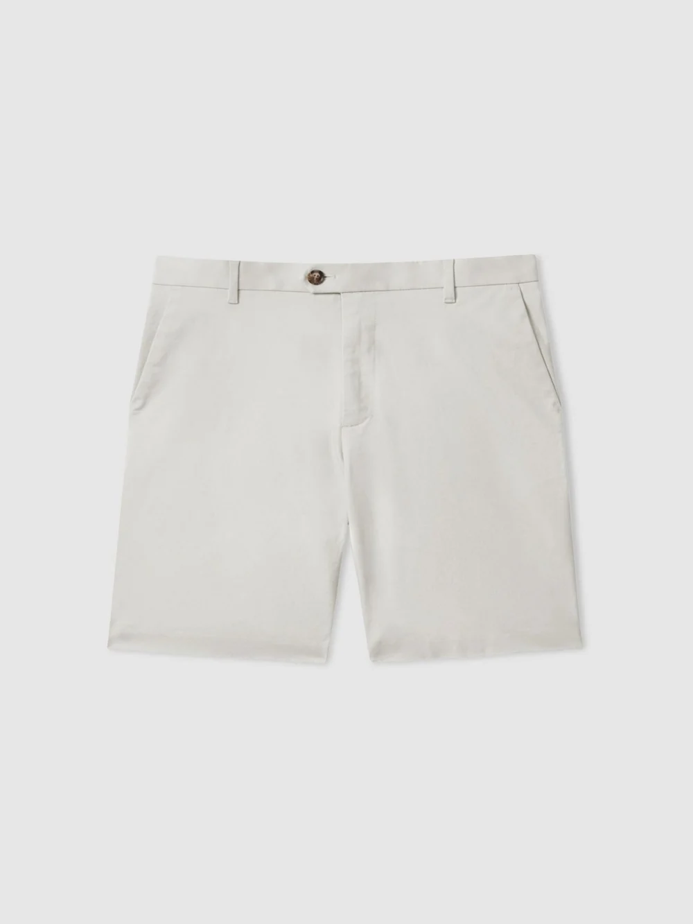 Reiss Chalk Regular Length Cotton Chino Shorts with Stretch, view 2