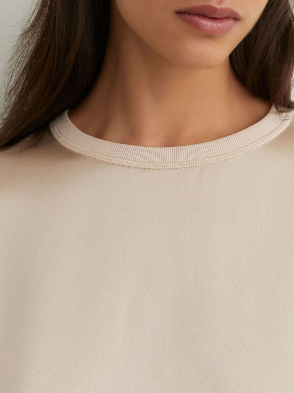 Reiss Champagne Neutral Silk Short-sleeve Top, view 3