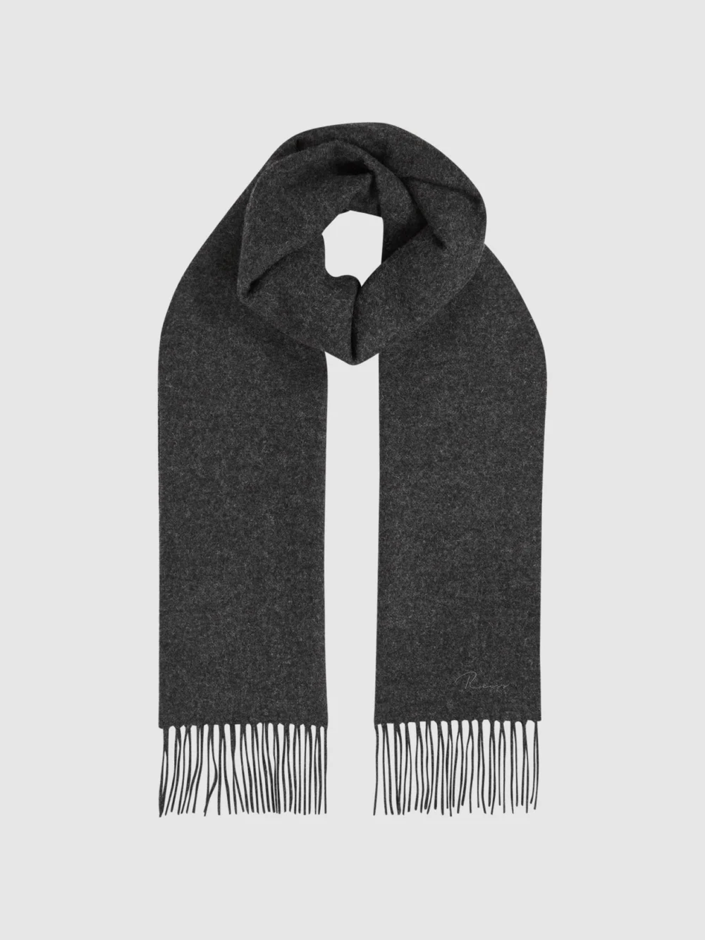 Reiss Charcoal Cashmere Blend Scarf,, view 3