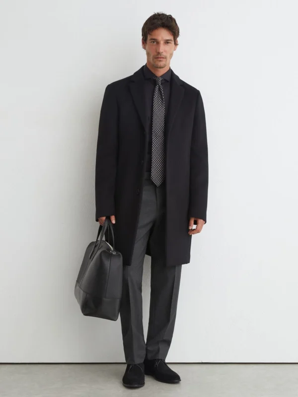 Reiss Charcoal Grey Classic Fit Wool Side-adjuster Suit Trousers