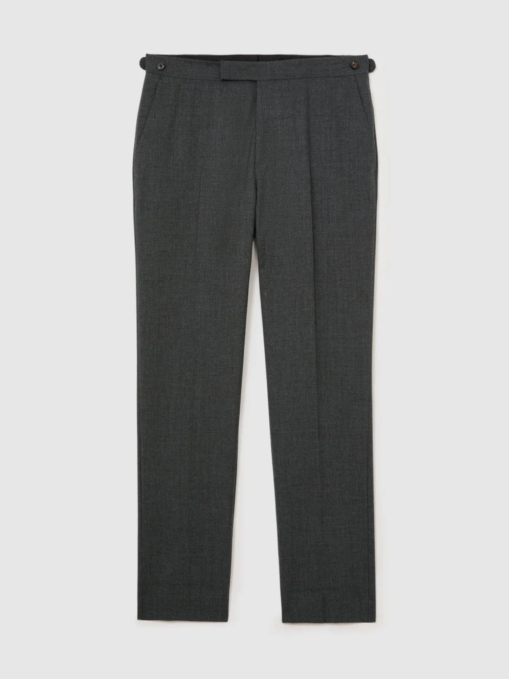 Reiss Charcoal Grey Classic Fit Wool Side-adjuster Suit Trousers, view 2