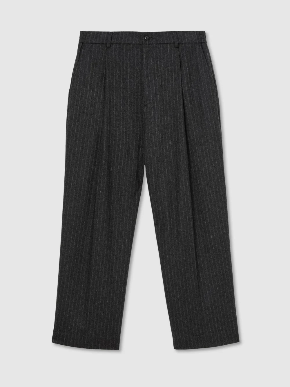 Reiss Charcoal Grey Monogram Wool-blend Chalk-stripe Suit Trousers Relaxed-fit, view 2