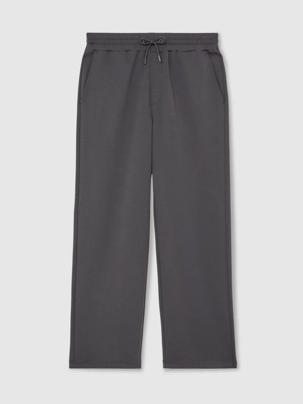 Reiss Charcoal Grey Sueded Interlock Jersey Relaxed-fit Joggers, view 2