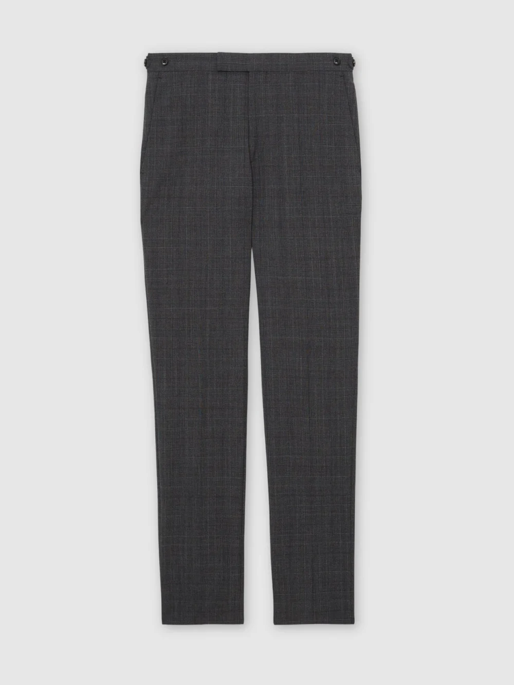 Reiss Charcoal Grey Tailored Fit Wool-blend Check Suit Trousers, view 2