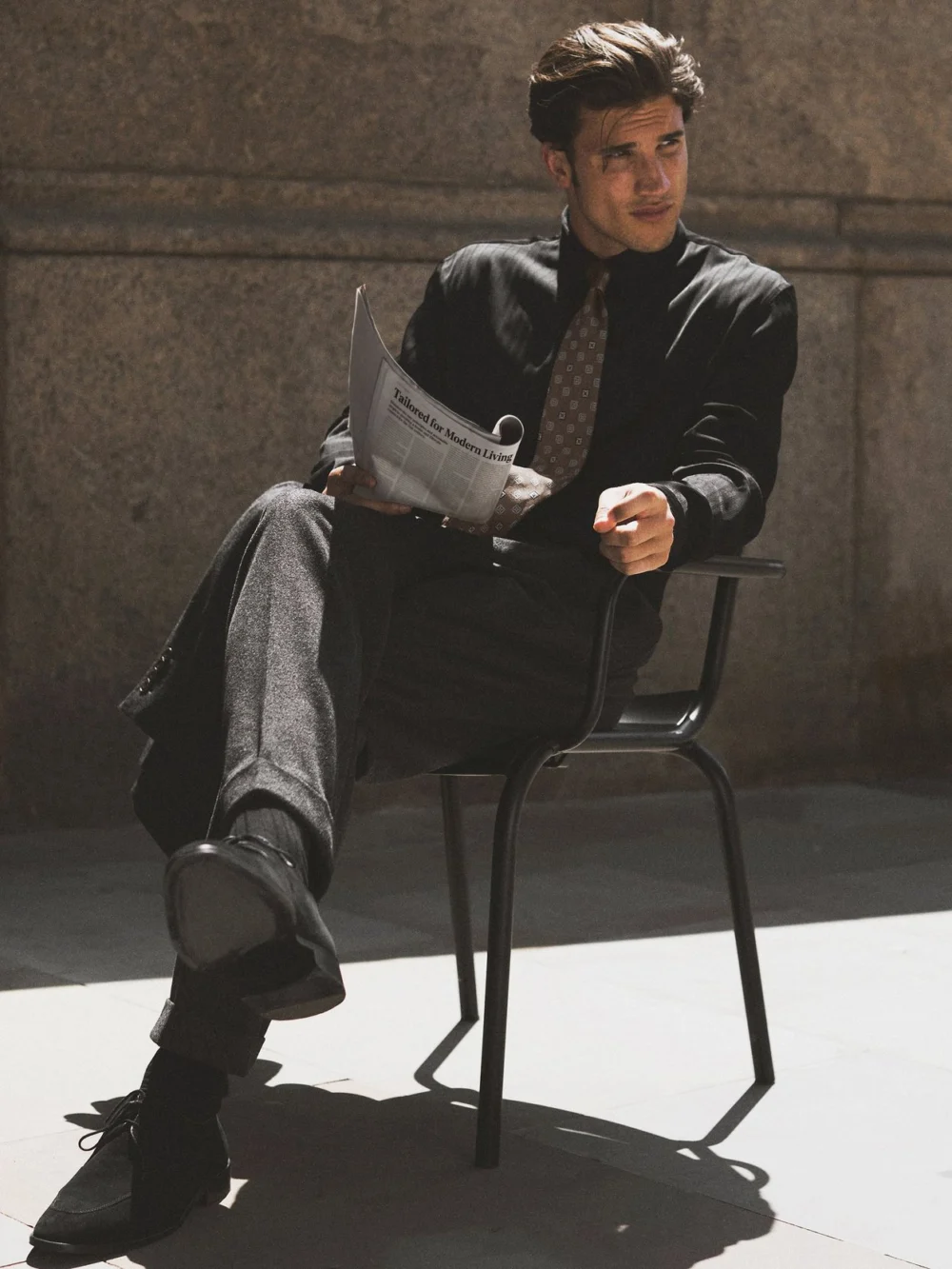 Reiss Charcoal Grey Wool-blend Flannel Side-adjuster Suit Trousers Tailored-fit, view 4