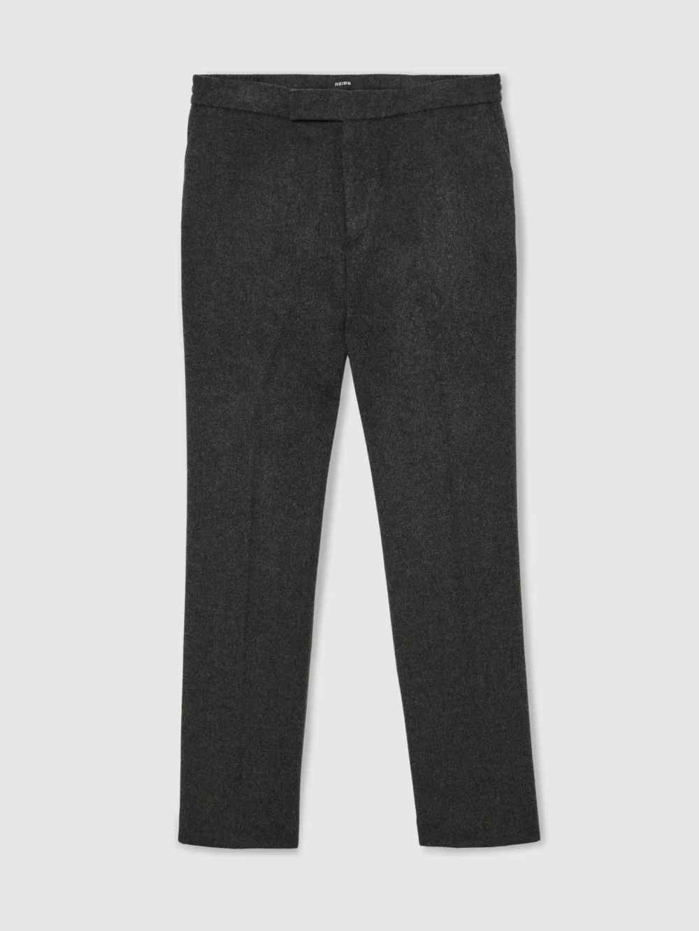 Reiss Charcoal Grey Wool-blend Flannel Tailored-fit Suit Trousers, view 2