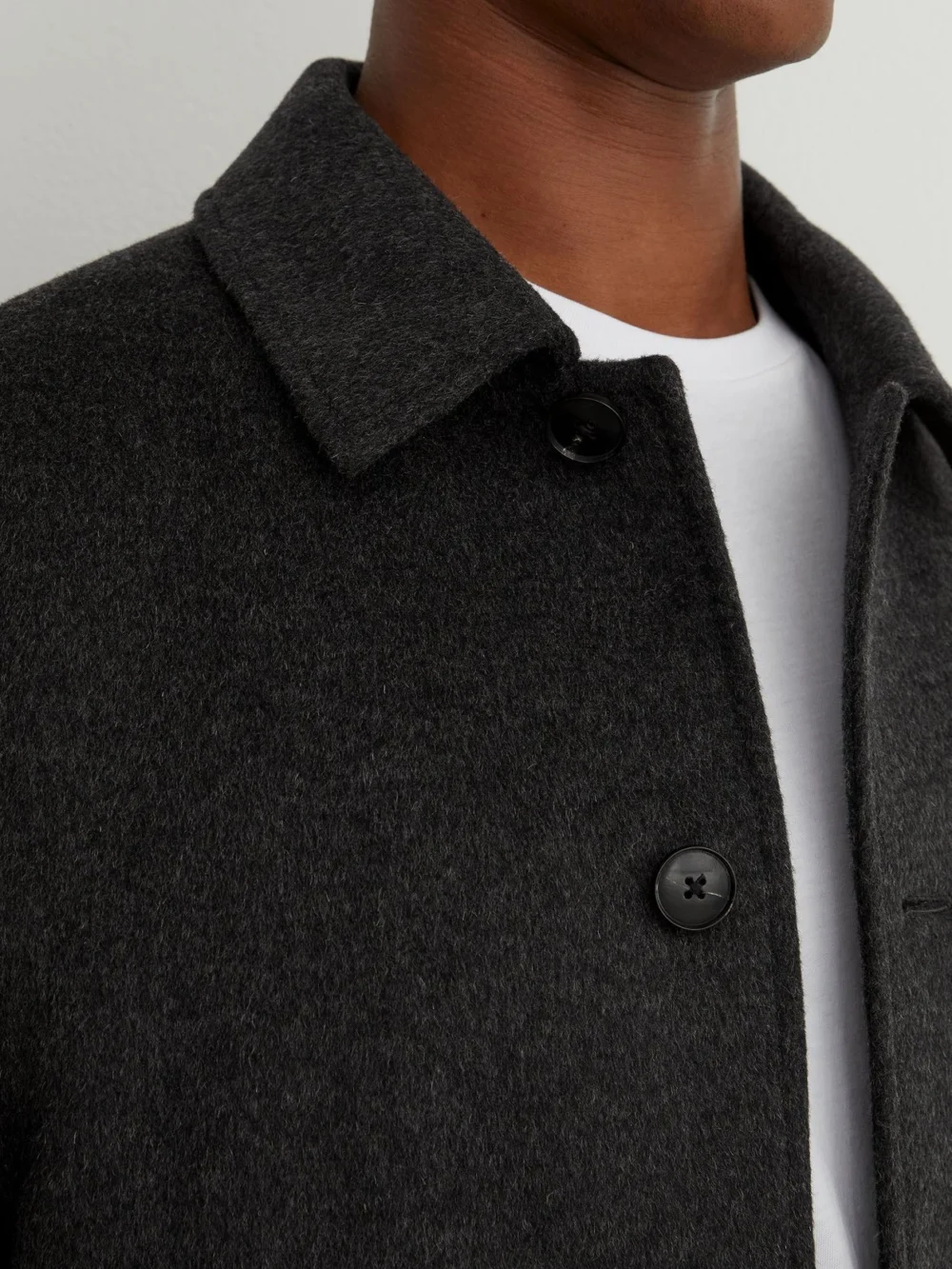 Reiss Charcoal Grey Wool-blend Flap-pocket Bomber Jacket, view 4