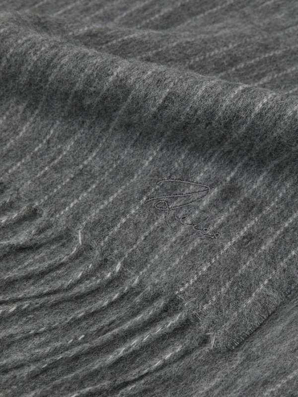 Reiss Charcoal Wool and Cashmere Scarf,, view 4
