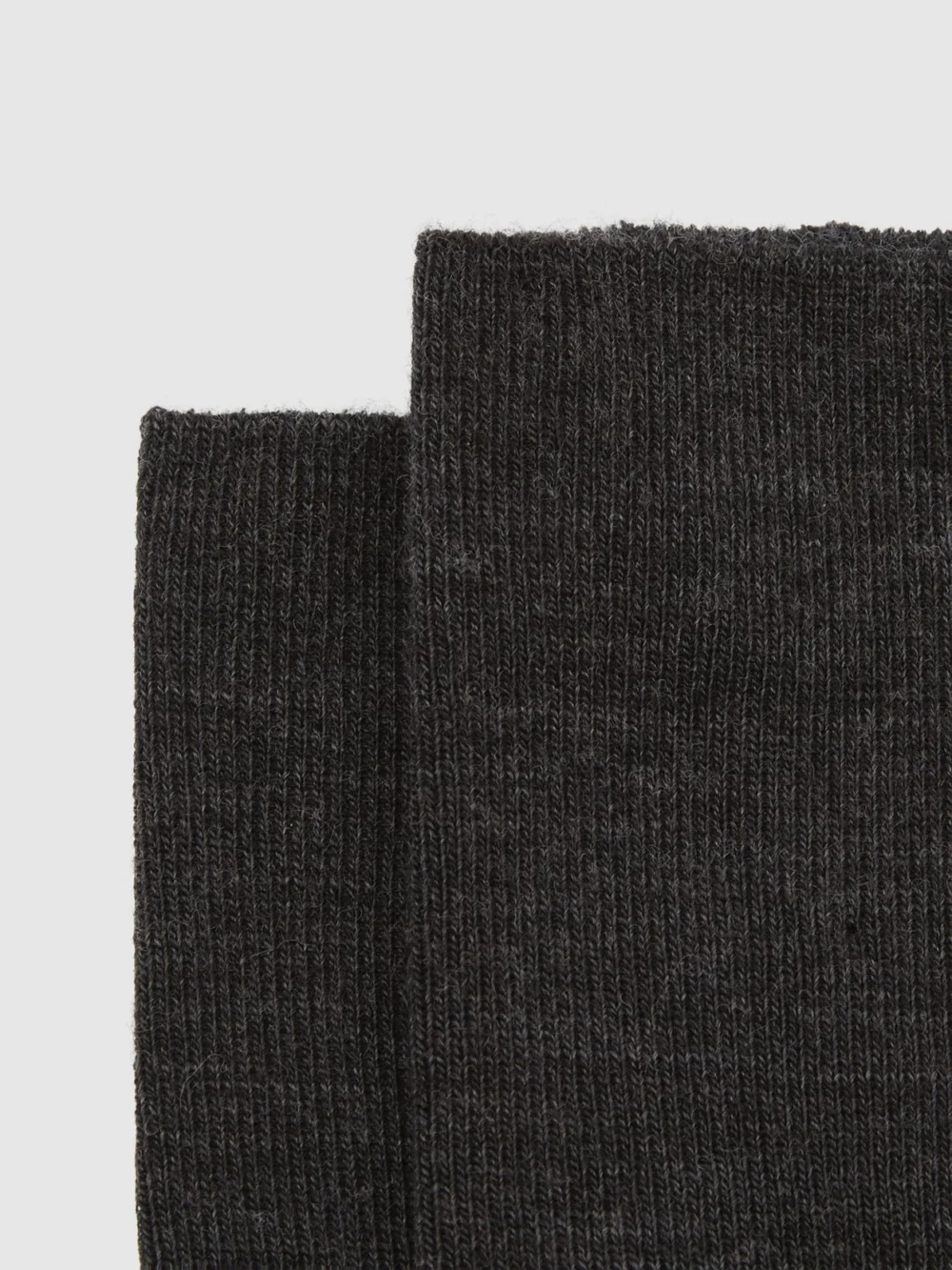 Reiss Charcoal Wool-cotton Fine-rib Socks, view 3