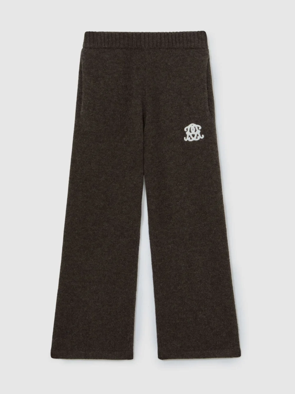 Reiss Chocolate Brown 3-9 yrs Monogram Relaxed Wool-blend Joggers Fit