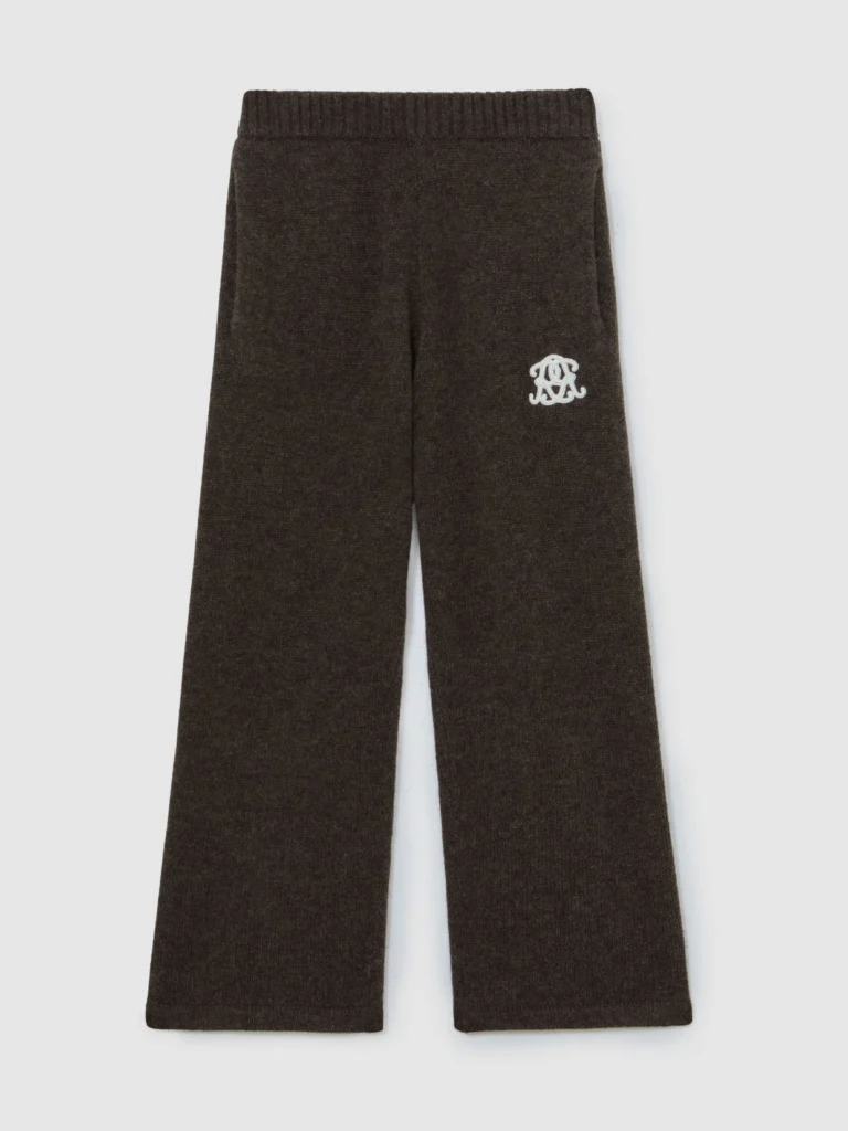 Reiss Chocolate Brown 3-9 yrs Monogram Relaxed Wool-blend Joggers Fit
