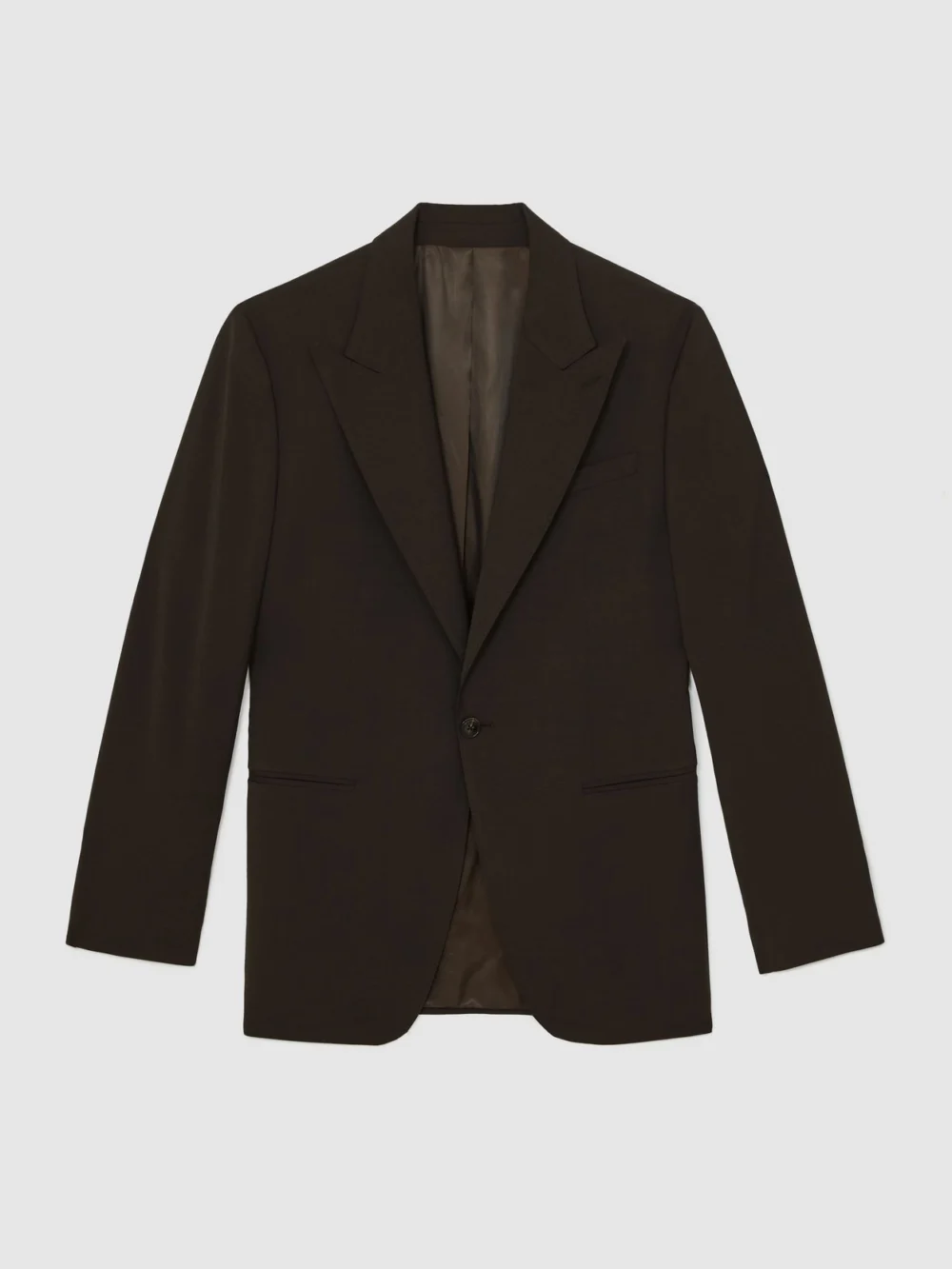 Reiss Chocolate Brown Classic-fit Single-breasted Suit Blazer, view 2