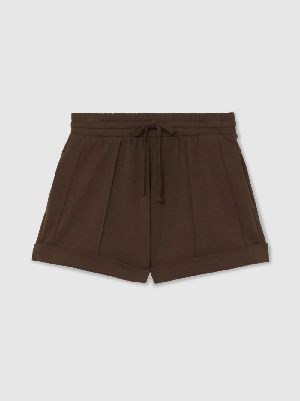 Reiss Chocolate Brown Cotton-blend Drawstring Sweat Shorts, view 2