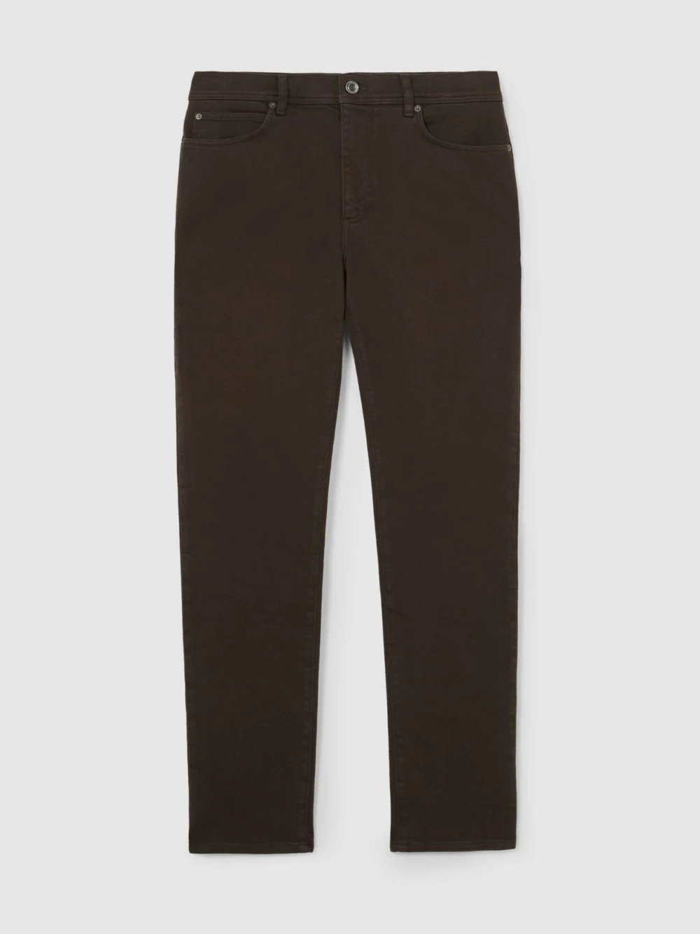 Reiss Chocolate Brown Cotton-blend Slim-fit Jeans, view 2