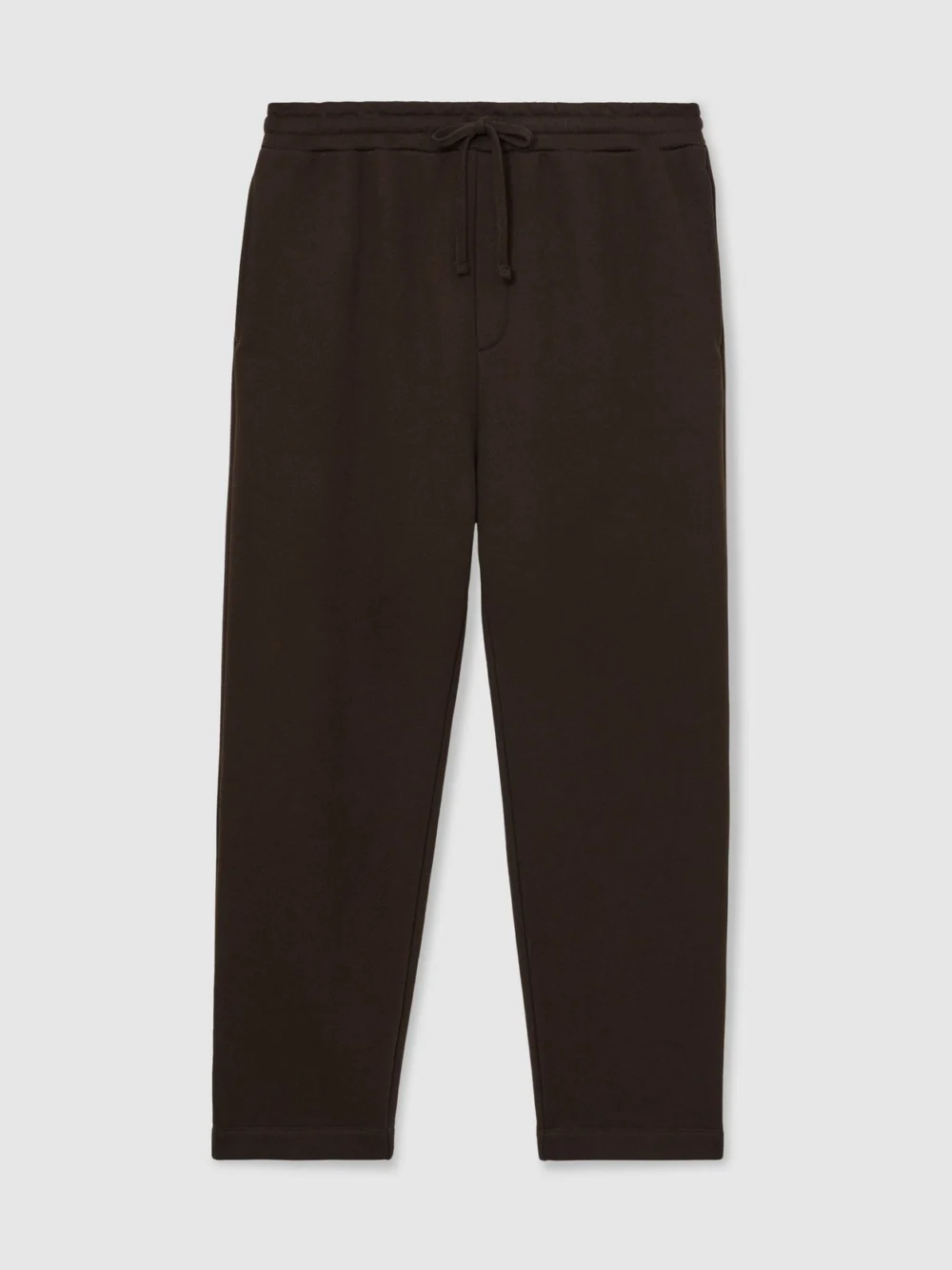Reiss Chocolate Brown Cotton Heavyweight Straight-leg Joggers, view 2